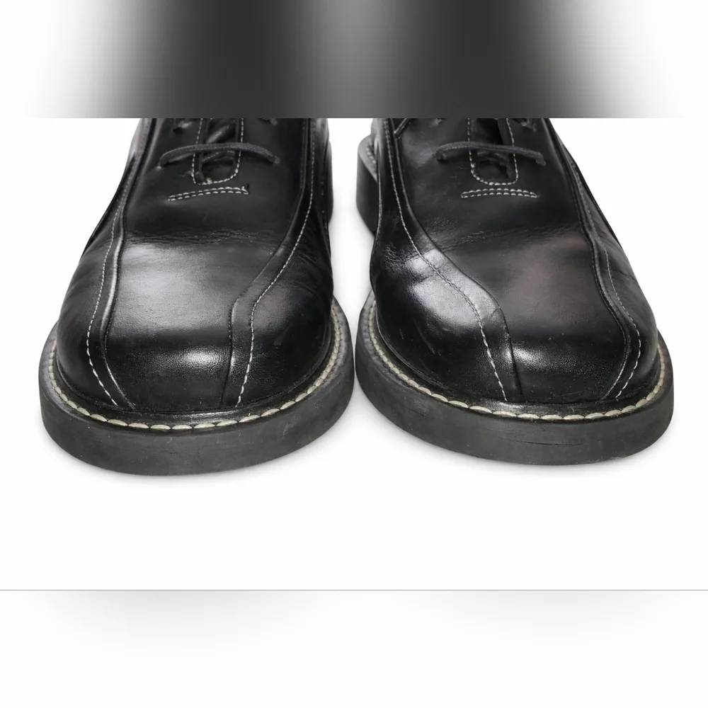 Bass Shoes Mens 9 M Casual Oxford Flats Comfort Black Leather Lace Up Low Top